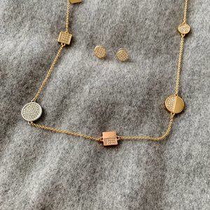 Kate Spade Tricolor Long Necklace and Earrings Set